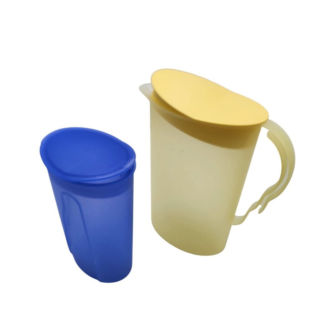 Tupperware Impressions Pitchers Blue 1 QT Yellow 2 QT